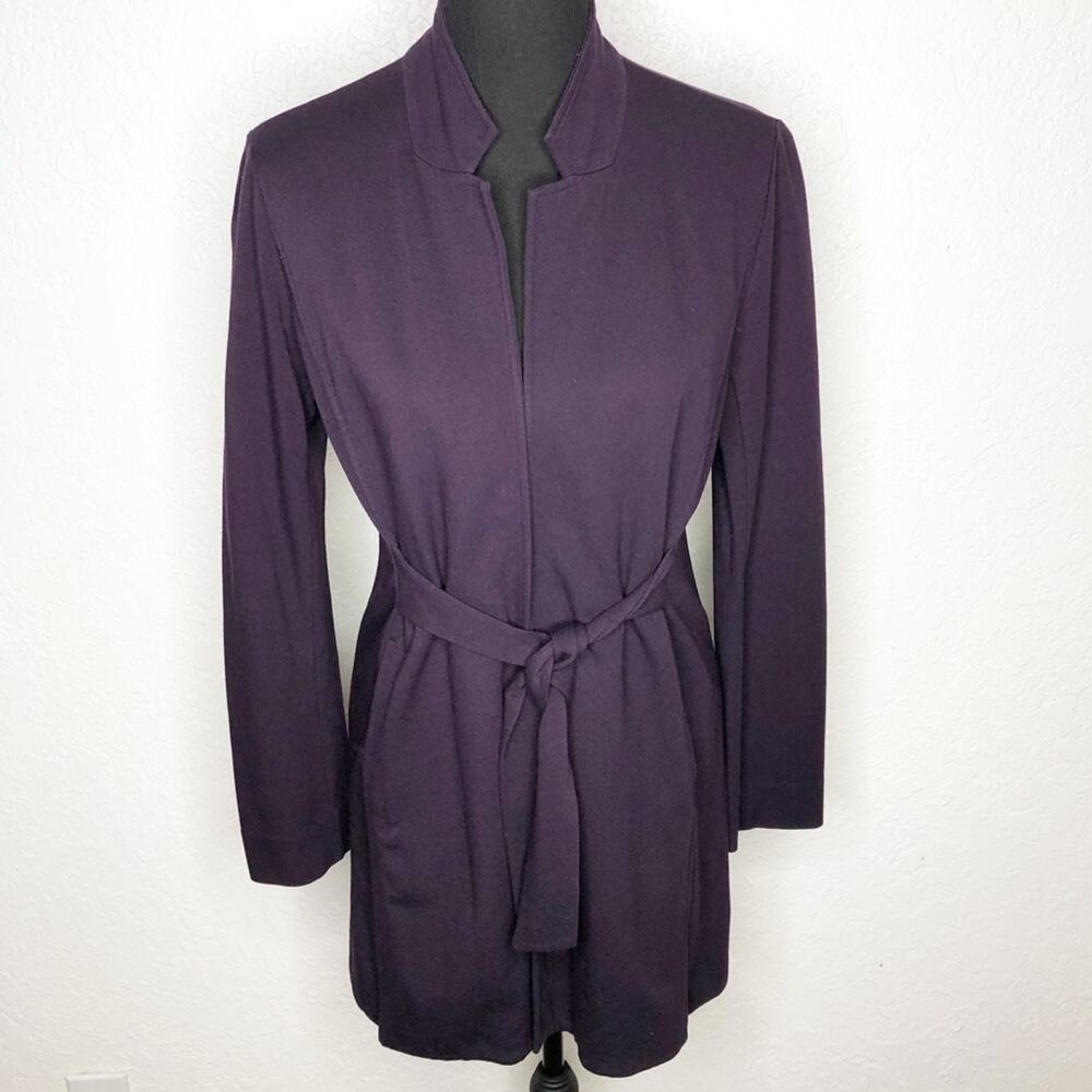 Eileen Fisher purple tie front knit jacket size PP or Petite Extra Small PXS